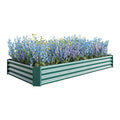 Jardinière surélevée extérieure - BELLEMAVE - Bac de jardin en métal - Sans fond - 232 x 113,5 x 30 cm - Vert(Vert/120 x 60 x 30 cm)