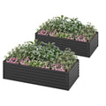 YITAHOME Lot de 2 Jardinière- 180 x 90 x 60 cm -  Métal jardin- Noir(Noir)