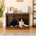 100cm Cage pour Chiens, Table d’Appoint, Niche Moderne pour Chiens, Cage pour Chiots, Maisonnette pour Animaux, 2 Portes(Marron rustique)