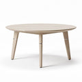 Table ronde en bois clair diamètre 90 cm hauteur 45 cm pour un usage moderne