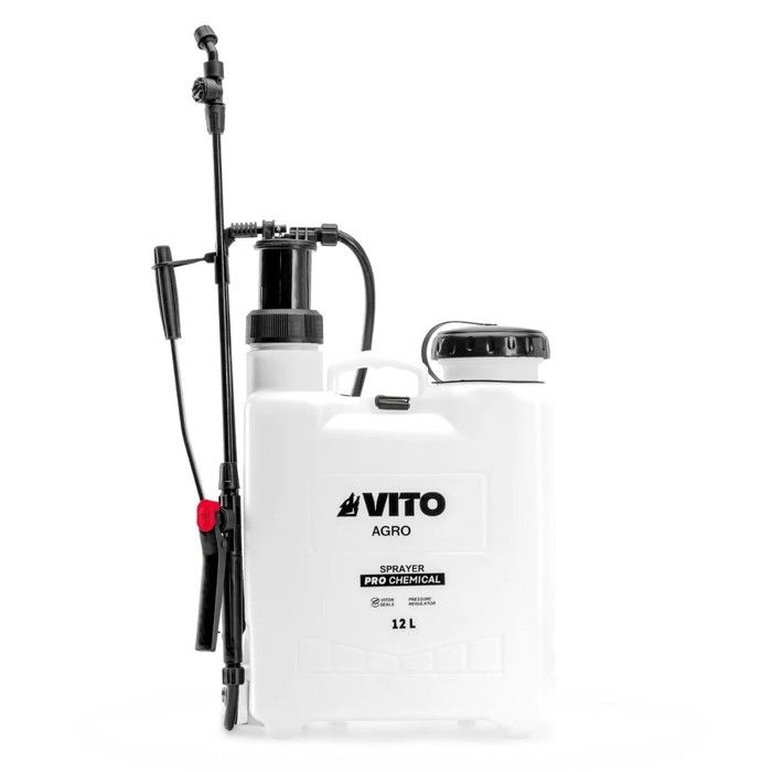Pulvérisateur de Jardin 12L Produits Corrosifs, Alcalins Régulateur de pression - 4 Buses VITO(Capacité : 12L)