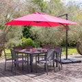 Parasol déporté MOLOKAI carré 3x3m fuchsia + housse(Beige)