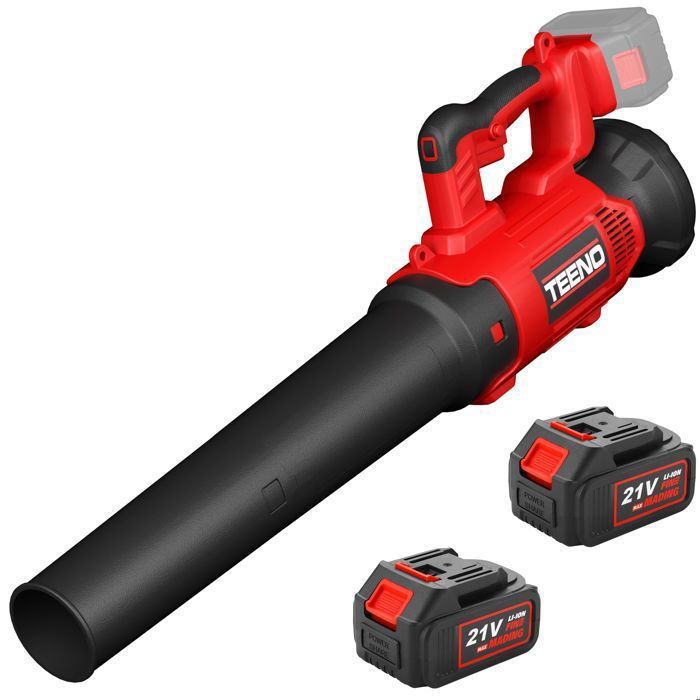Souffleuse de feuilles - TEENO - TEENO - 6 vitesses - 450 CFM/130 mph - 2 batteries 4Ah + chargeur(6 vitesses réglables/1 pile)