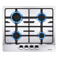 Plaque de Cuisson Gaz - WEHIMO - 4 Feux - Inox - Encastrable - L59 x P51 cm(4 Brûleurs Inox)