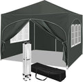 WOLTU Tonnelle de Jardin, Pergola Pliante 3x3m avec 4 Parois Latérales, Hauteur Réglable, Imperméable, Protection de UV, Gris(Beige)
