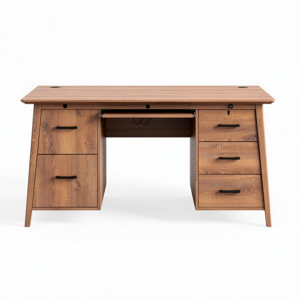 Bureau en bois de style moderne avec six tiroirs dimensions 120 x 60 x 75cm