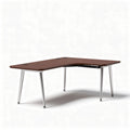 Bureau d'angle en bois foncé et métal dimensions 150 x 75 x 75cm