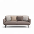 Canapé contemporain en tissu beige et gris avec coussins 200 x 90 x 85cm