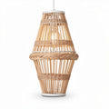 Suspension en rotin beige tressé pour une lampe de salon 30 x 30 x 60cm