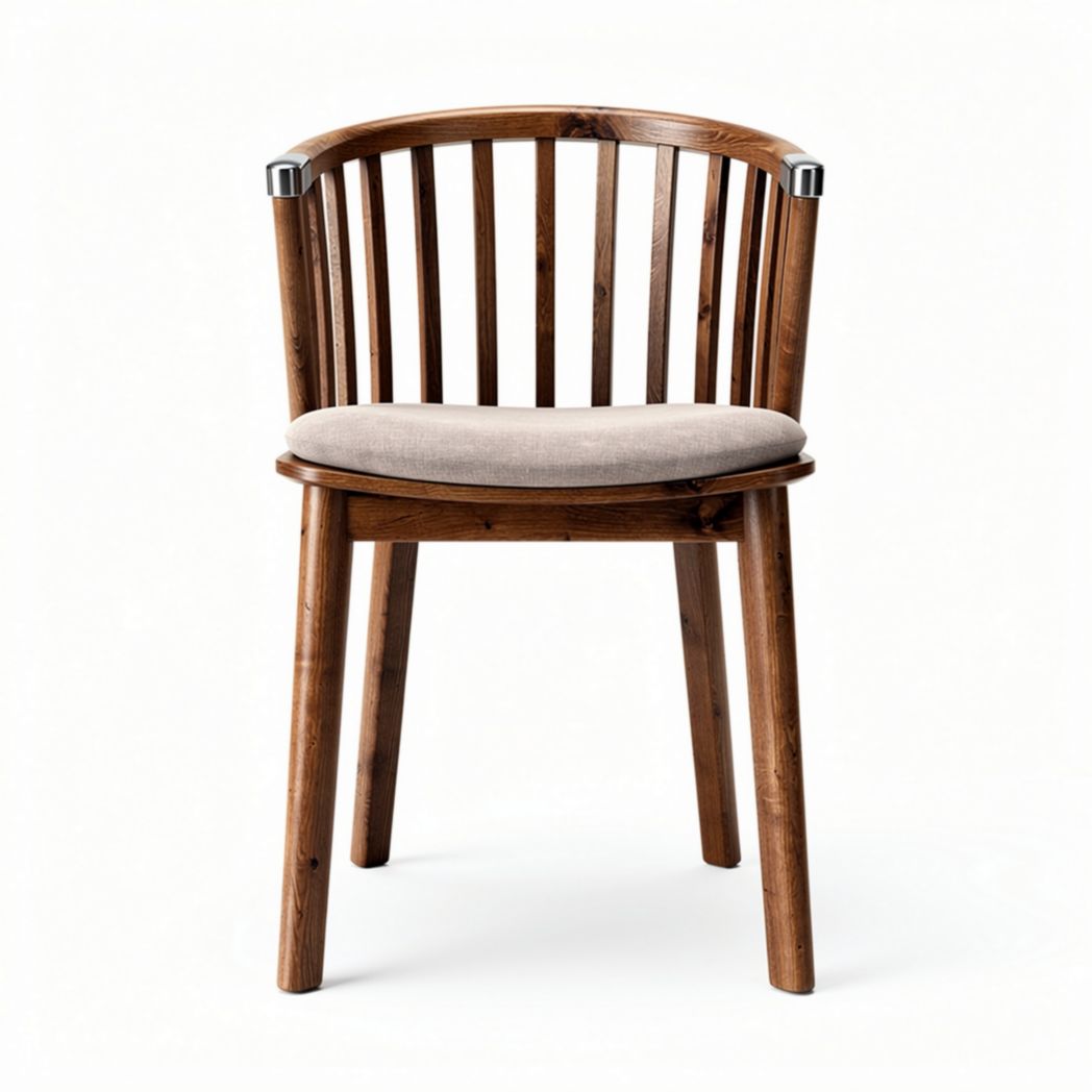 Chaise en bois de hêtre avec assise en tissu gris dimensions 50 x 50 x 80cm