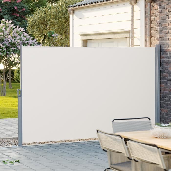 Store latéral pour balcon et terrasse - SONGMICS - 400 x 200 cm - Pare-soleil - Brise-vue - Beige(Beige/200 x 300 cm/Acier)