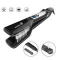 Lisseur vapeur-Plaques en Céramique extra larges，5 vitesses - alimentation rotative 360°-Jusqu'à 230°C-Pour Tous Types de Cheveux(Noir)