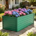 BELLEMAVE Jardinière Surélevée Extérieure - Fond Ouvert -Anti-rouille - Bac de Jardin en Métal - 190x90x64cm - Vert(Vert/190 x 90 x 64 cm)