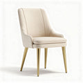 Chaise moderne en tissu beige avec pieds en métal doré 45 x 60 x 90cm