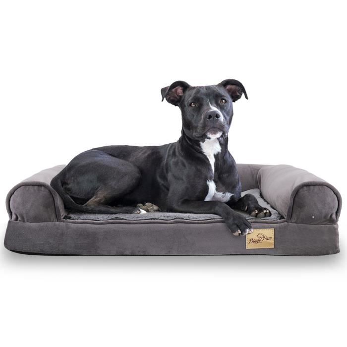 BingoPaw Panier pour Chien Orthopédique Coussin Chien Déhoussable et Lavable Canapé Chien Moyenne Taille, 80 x 60 x 18 cm(M)