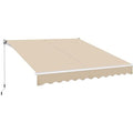 Store Banne Manuel Auvent Rétractable avec Manivelle - Inclinaison 5°-35° - 250 x 200 cm - Fixer au Mur - Beige - Yaheetech(Beige/250 x 200 cm)