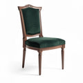 Chaise en velours vert avec cadre en bois 40 x 40 x 90cm pour salle à manger