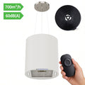 FIREGAS Hotte îlot suspendue 35 cm, 700 m³/h, 3 vitesses, éclairage LED, arrêt différé, 2 filtres à charbon – Blanc Mat(Blanc)