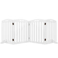 Barrière de sécurité chien - PawHut - avec pieds de support, pointes antidérapantes - 4 panneaux - 207,5 x 30 x 61 cm - blanc(4 panneaux/155 x 30 x 61 cm)