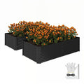 Lot de 2 Jardinière YITAHOME -1815L- 240x120x58cm -  Métal jardin- Noir(Noir)