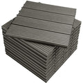 WOLTU WPC Carrelage de sol 30x30cm,Revêtement de sol pour extérieur en composite bois-plastique,Gris Clair(22(Anthracite/11 pièces)