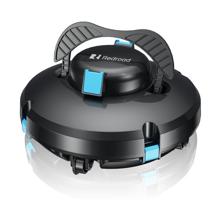 Robot Piscine Sans Fil,Redroad S1,Autonomie 130 Min, Nettoyage Profond 3M,100㎡,Auto-Stationnement(Noir)