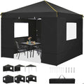 Tonnelle de Jardin,3X3m Tonnelle Pliante POP-UP avec 4 Parois Latérales - Tente Imperméable ,Protection du Soleil UV 50+,Noir(Blanc/3 x 3 m)