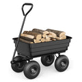 Chariot de Jardin Basculeur Renforcé - Capacité 600 lb (272 kg) -Réglable à 180° - Roues Tout-Terrain 10- Résistant à la Rouille(Noir/119 x 79 x 18 cm)