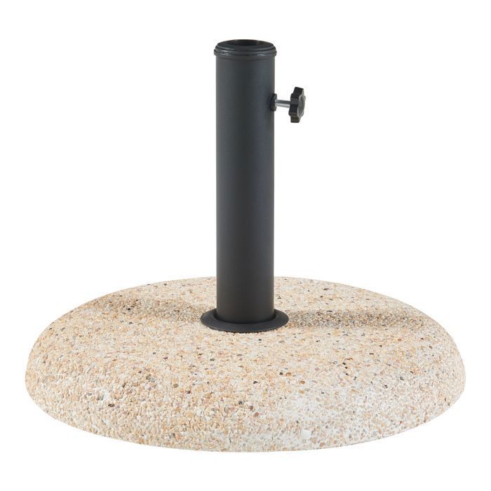 Pied de parasol Bitritto avec adaptateurs 37 42 52 58 mm aspect pierre beige(Beige)