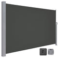 Store Latéral 200 x 350 cm, Brise-Vue Rétractable, Auvent extérieur, Résistant aux Intempéries, pour Jardin, Terrasse,Gris foncé(Gris foncé/160 x 400 cm)