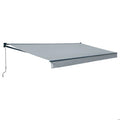Store banne SAULE 3,95 × 3m - Toile grise et structure grise(Anthracite)