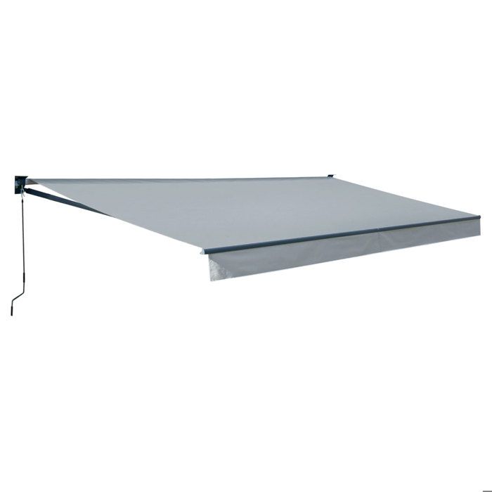 Store banne SAULE 3,95 × 3m - Toile grise et structure grise(Anthracite)