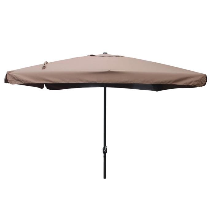 PALERME - Parasol carré 3x3 droit marron en aluminium(Bleu)