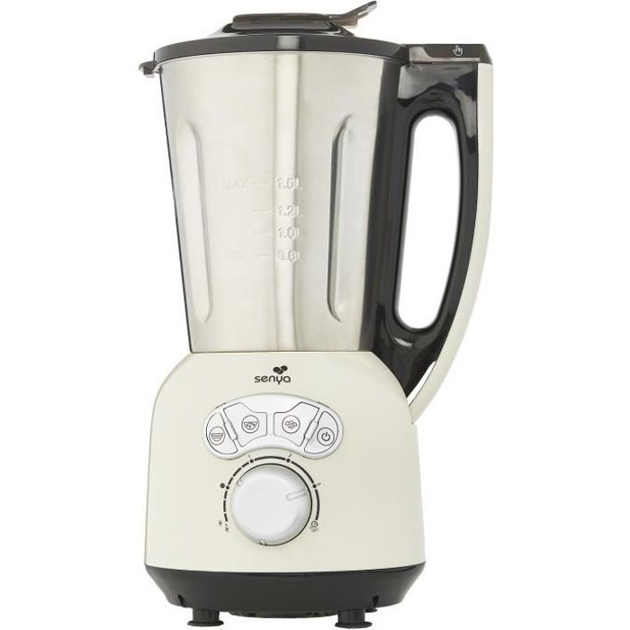 Blender chauffant mixeur et cuiseur 1,5L - Inox et crème - 1400W - Cook  Ice V3(Beige/Capacité : 1)