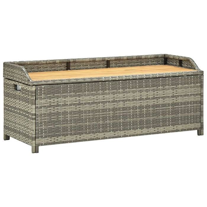 vidaXL Banc de Rangement de Jardin Coffre de Rangement d'Extérieur Banc de Rangement Stockage Arrière-cour 120 cm Résine 46481(Gris clair)