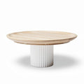 Plat de service en bois naturel de 30 x 30 x 10 cm pour la présentation des aliments
