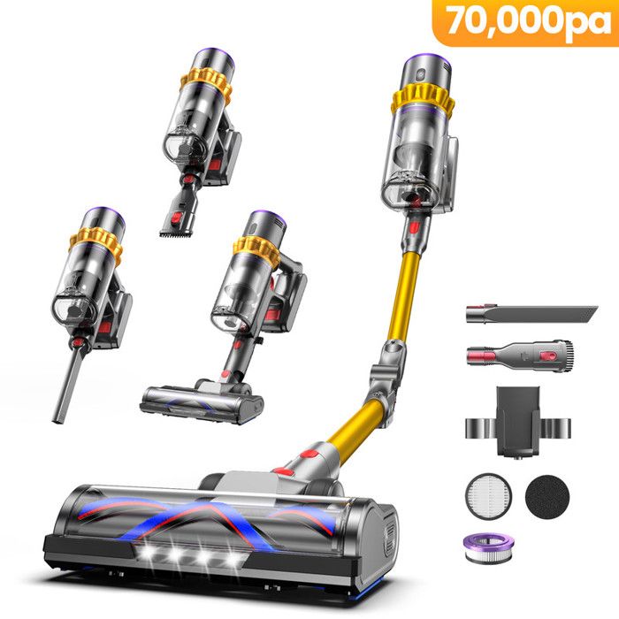 Aspirateur Balai Sans Fil - YOIMOIMO - 650W - 70000 Pa - 70 Min - Charge rapide sur le support - Vidange D'Une Seule Main(11C-YE)