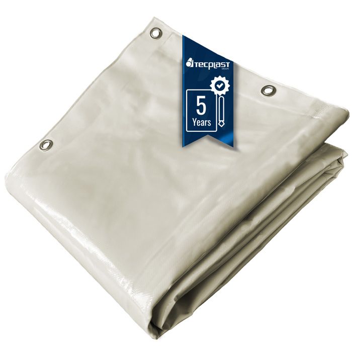 TECPLAST Bâche Jardin 3x6 m LP506JD Blanc Crème - Garantie 5 ans - Bâche PVC étanche - Résistance Anti-UV(Blanc crème/1)