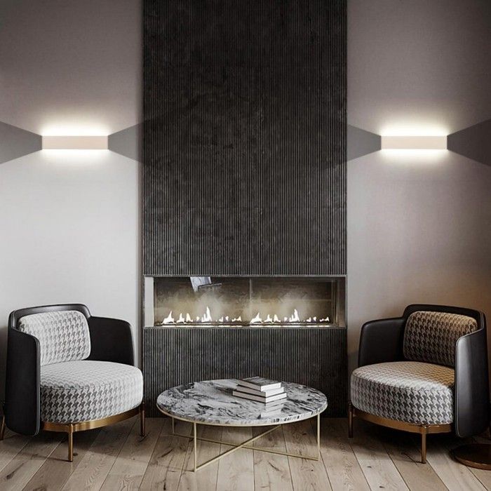 Applique murale (lot de 2) - Moderne - 12W - 46 cm - IP65(Blanc/12 W - Blanc chaud/A - 1 pcs)