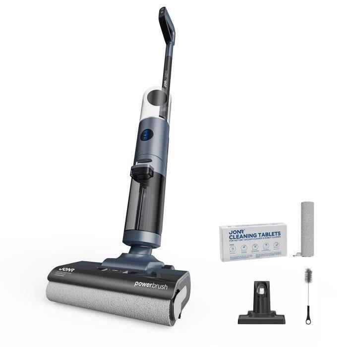 Aspirateur Laveur Sans Fil-JONR ED12 Pro,Aspirateur sans Fil 4 en 1,Autonettoyage 70°C,Séchage à air chaud 80°C,40 Mins (230 m²)(ED12 PRO)