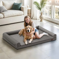 Panier pour Chien - BingoPaw - 130x98x18cm Coussin pour Chien avec Fond Antidérapant, Lit pour Chien - Gris - 2XL(2XL)