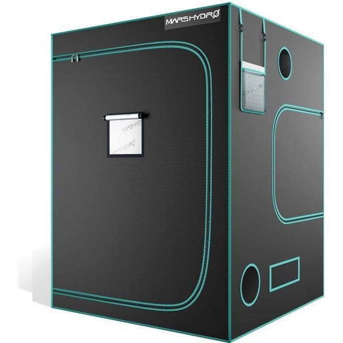 Tente de Culture Intérieure Mars Hydro 150x150x200cm - Boîte de Culture Réfléchissante 1680D Mylar - Noir grow tent(Noir/100 x 100 x 180 cm)