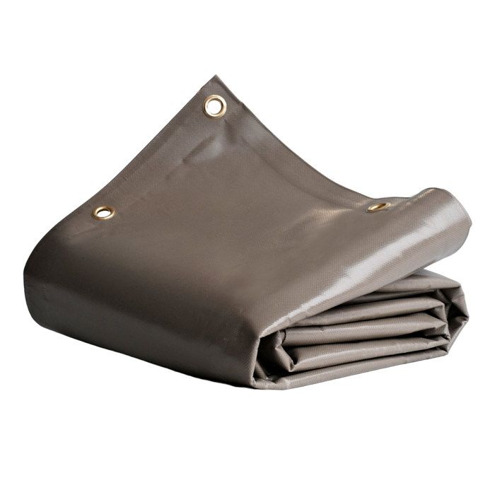 TECPLAST Bâche pour Carport 2x3 m LP640CP Taupe - Garantie 8 ans - Toile PVC étanche pour abri de voiture(Blanc crème/2 x 3 m)
