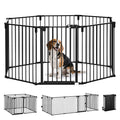 PawHut - Barrière de Sécurité pour Animaux - Acier - 482.5x2x76cm - Noir(Noir/362)