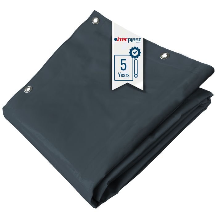 TECPLAST Bâche pour Carport 4x5 m LP506CP Gris anthracite - Garantie 5 ans - Toile PVC étanche pour abri de voiture(Gris anthracite/2 x 3 m)