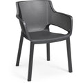 Lot de 6 fauteuils de jardin - Allibert by KETER - ELISA - En résine - Coloris : gris graphite(Elisa)