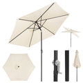 WOLTU Parasol de Jardin Hexagonal,240cm,Parasol Inclinable avec Manivelle,pour Balcon,Terrasse,Plage,Anti-UV,Beige(Beige/Diamètre : 240 cm)
