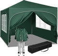 WOLTU Tonnelle de Jardin, Pergola Pliante 3x3m avec 4 Parois Latérales, Hauteur Réglable, Imperméable, Protection de UV, Vert(Beige)
