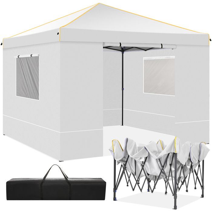 Tonnelle Pliante 3x3 Imperméable Professionnel Tente de Reception,Blanc(Blanc/3 x 3 m)