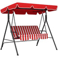 Balancelle de jardin - Outsunny - 172x110x153cm - Acier - rouge(Rouge)